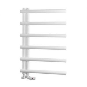 Eastbrook Marlow E Style 850 x 600 Matt White Designer Towel Rail