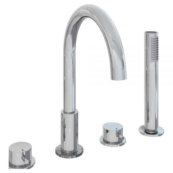 Eastbrook Meriden Chrome Deck Mounted 4 Hole Bath Shower Mixer Tap