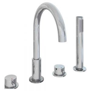Eastbrook Meriden Chrome Deck Mounted 4 Hole Bath Shower Mixer Tap