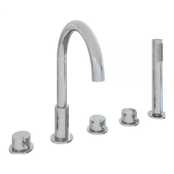 Eastbrook Meriden Chrome Deck Mounted 5 Hole Bath Shower Mixer Tap