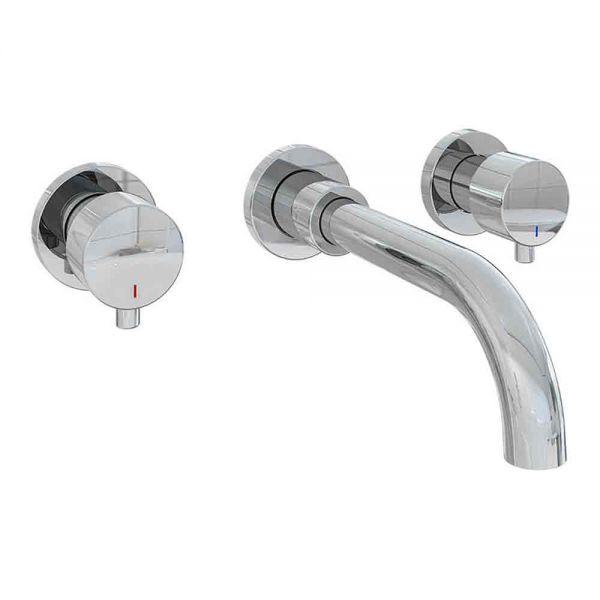 Eastbrook Meriden Chrome 3 Hole Wall Mounted Basin Mixer Tap