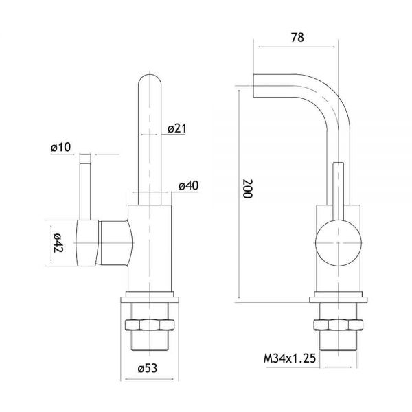 Eastbrook Meriden Chrome Wall Mounted Mono Basin Mixer Tap #2