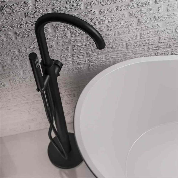 Eastbrook Meriden Matt Black Floor Standing Bath Shower Mixer Tap