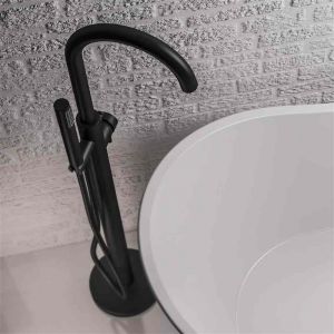 Eastbrook Meriden Matt Black Floor Standing Bath Shower Mixer Tap