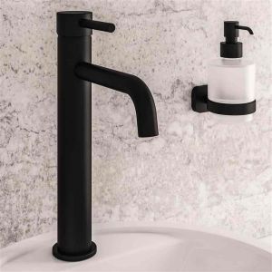 Eastbrook Meriden Matt Black Tall Basin Mixer Tap with Waste