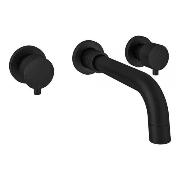 Eastbrook Meriden Matt Black 3 Hole Wall Mounted Bath Filler Tap