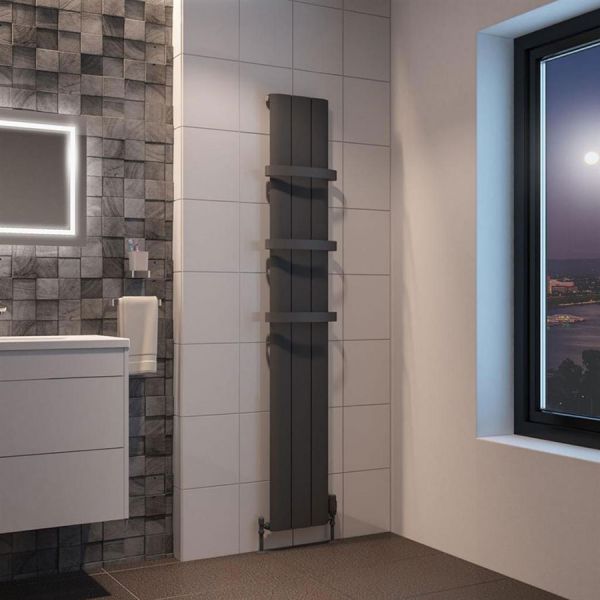 Eastbrook Peretti 1800 x 280 Matt Anthracite Aluminium Designer Radiator #2