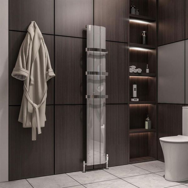 Eastbrook Peretti 1800 x 280 Polished Aluminium Designer Radiator #2