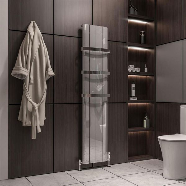 Eastbrook Peretti 1800 x 375 Polished Aluminium Designer Radiator #2