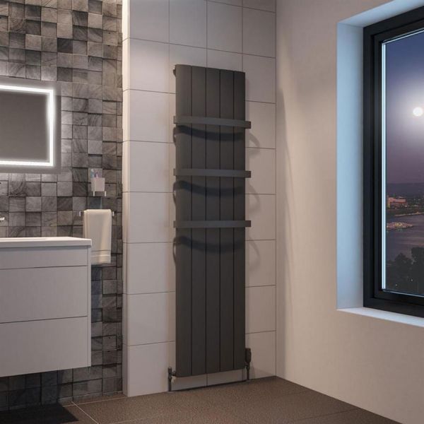 Eastbrook Peretti 1800 x 470 Matt Anthracite Aluminium Designer Radiator #2