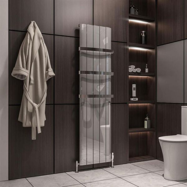Eastbrook Peretti 1800 x 470 Polished Aluminium Designer Radiator #2