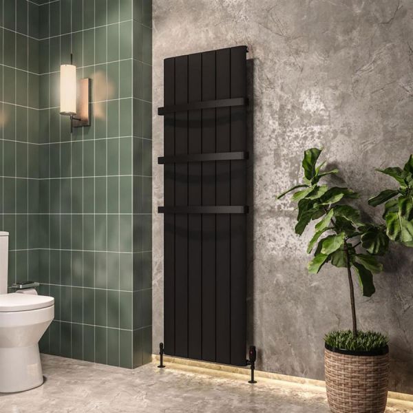 Eastbrook Peretti 1800 x 565 Matt Black Aluminium Designer Radiator #2