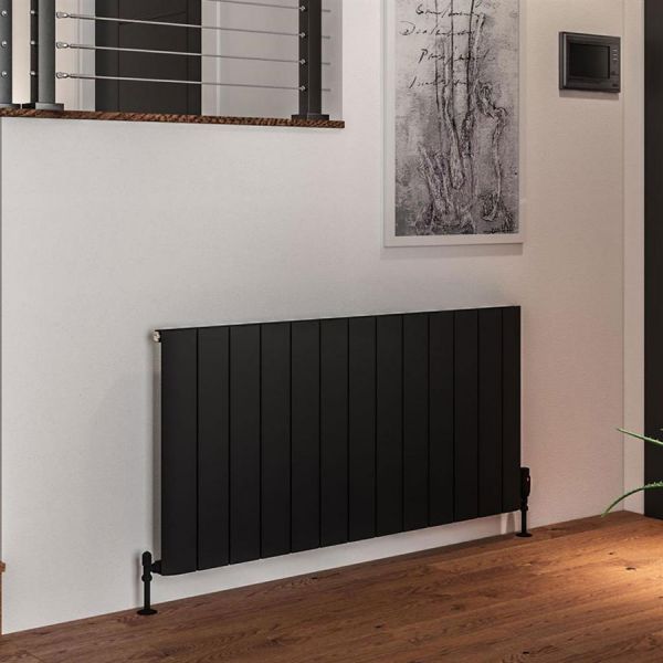 Eastbrook Peretti 600 x 1230 Matt Black Aluminium Designer Radiator #2