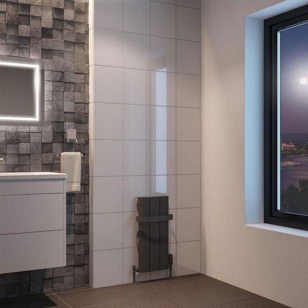 Eastbrook Peretti 600 x 280 Matt Anthracite Aluminium Designer Radiator #2