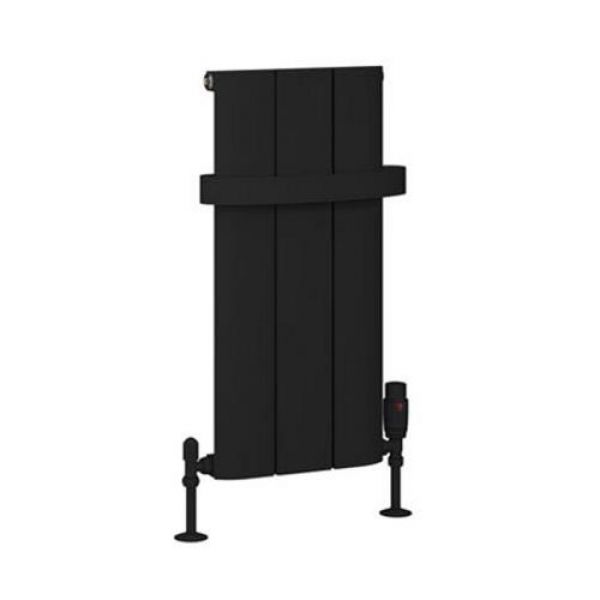 Eastbrook Peretti 600 x 280 Matt Black Aluminium Designer Radiator