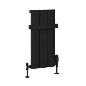 Eastbrook Peretti 600 x 280 Matt Black Aluminium Designer Radiator