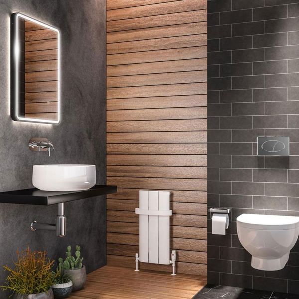 Eastbrook Peretti 600 x 280 Matt White Aluminium Designer Radiator #2