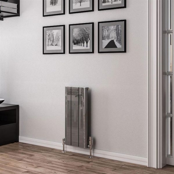 Eastbrook Peretti 600 x 280 Polished Aluminium Designer Radiator #2
