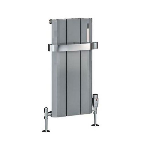 Eastbrook Peretti 600 x 280 Polished Aluminium Designer Radiator
