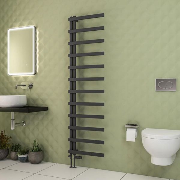Eastbrook Platani 1800 x 500 Matt Anthracite Designer Towel Rail #2