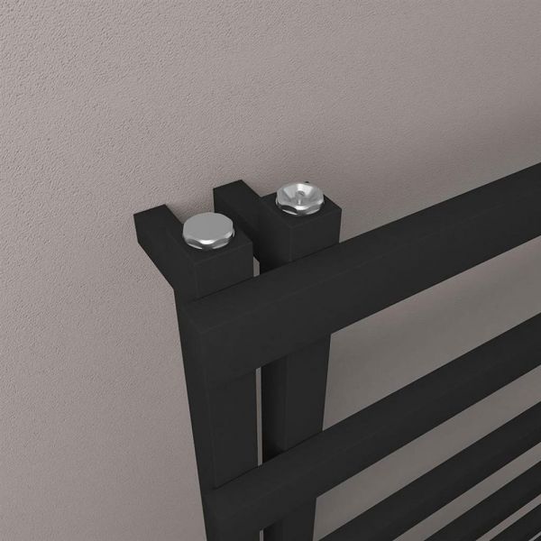 Eastbrook Platani 800 x 500 Matt Black Designer Towel Rail #3