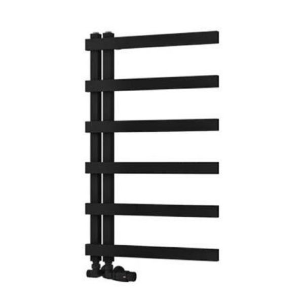 Eastbrook Platani 800 x 500 Matt Black Designer Towel Rail
