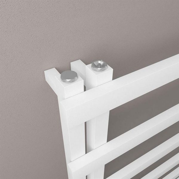 Eastbrook Platani 800 x 500 Matt White Designer Towel Rail #3