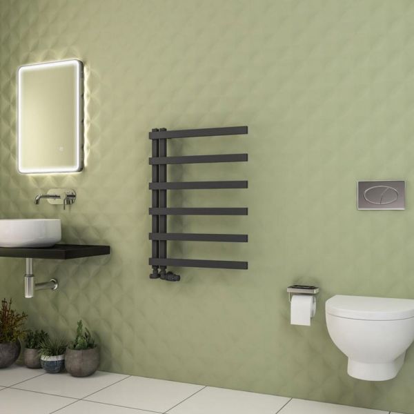 Eastbrook Platani 800 x 600 Matt Anthracite Designer Towel Rail #2