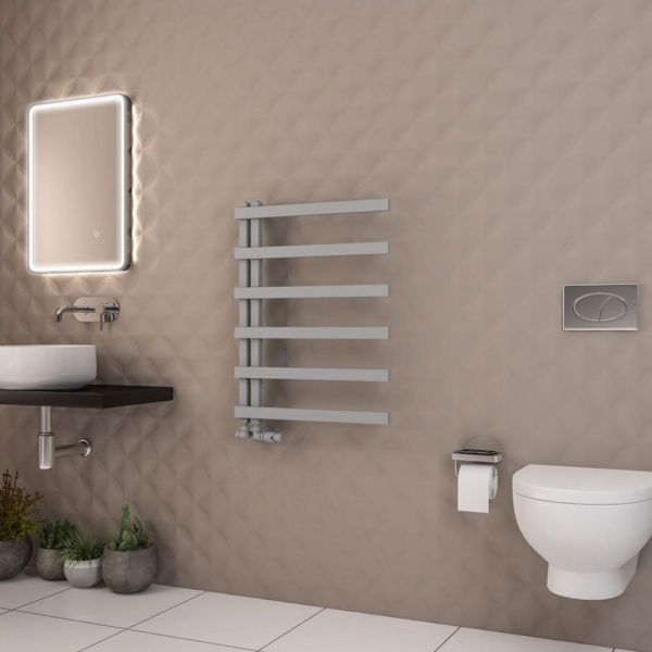 Eastbrook Platani 800 x 600 Matt Grey Designer Towel Rail #2