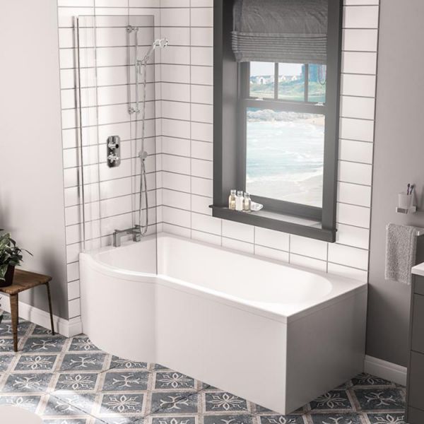 Eastbrook Portland P Shaped 1700 x 850 Left Hand Shower Bath #2