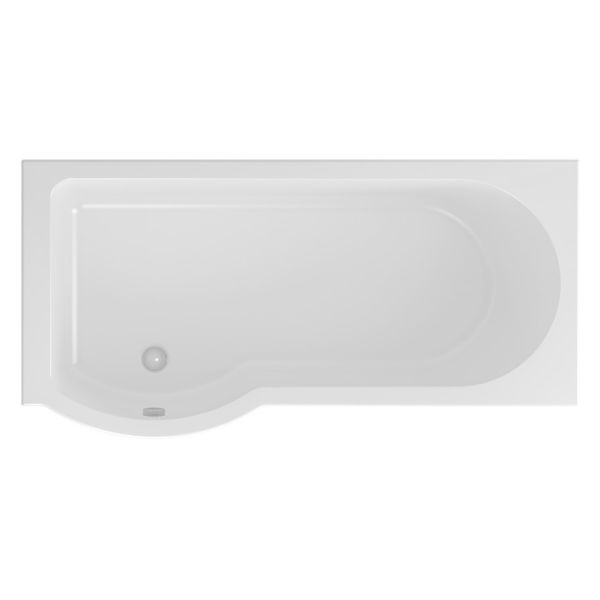 Eastbrook Portland P Shaped 1500 x 850 Left Hand Shower Bath