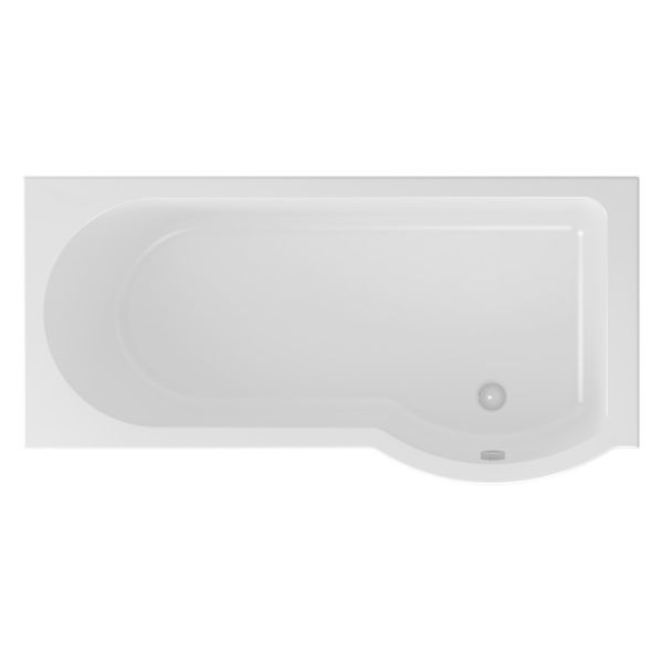 Eastbrook Beauforte Reinforced Portland P Shaped 1600 x 850 Right Hand Shower Bath