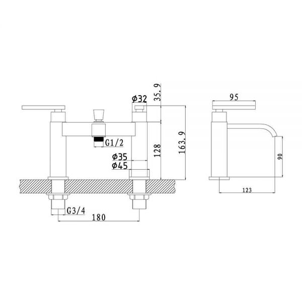Eastbrook Prado 550 Chrome Bath Shower Mixer Tap #2