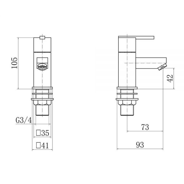 Eastbrook Prado 600 Chrome Bath Pillar Taps #2