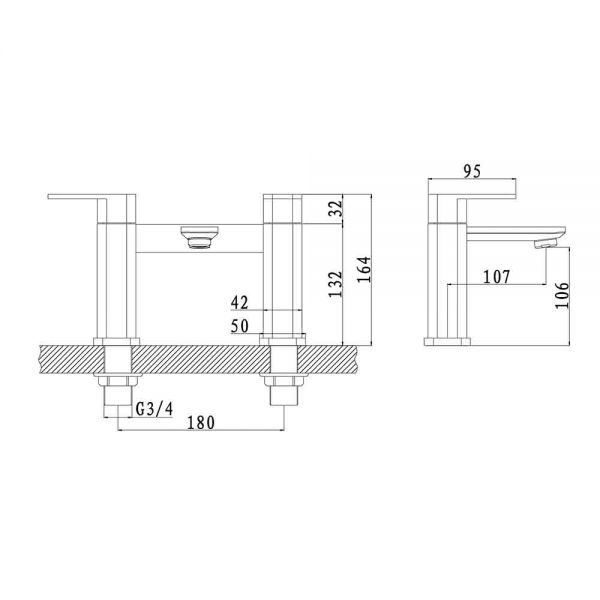 Eastbrook Prado 650 Chrome Bath Filler Tap #2