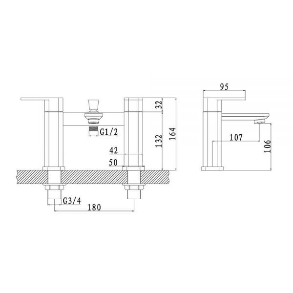 Eastbrook Prado 650 Chrome Bath Shower Mixer Tap #2