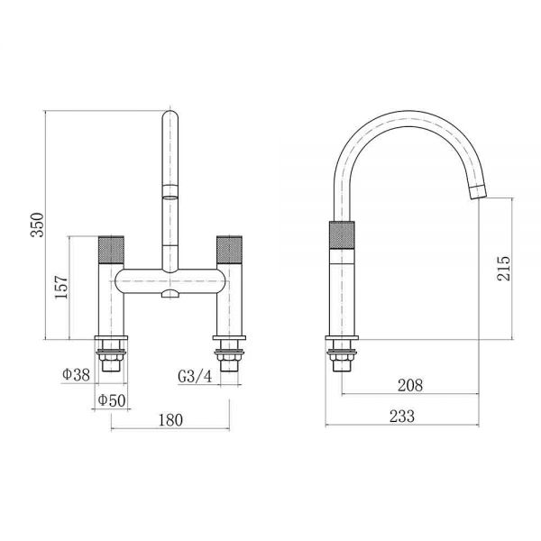 Eastbrook Prado Cylinder Chrome Bath Filler Tap #2