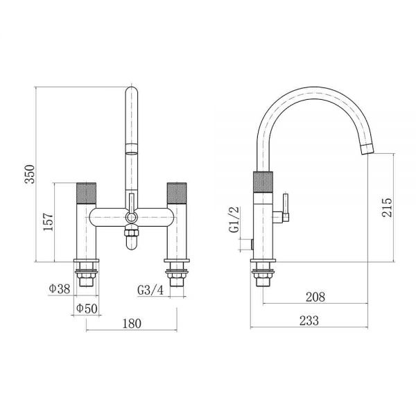 Eastbrook Prado Cylinder Chrome Bath Shower Mixer Tap #2