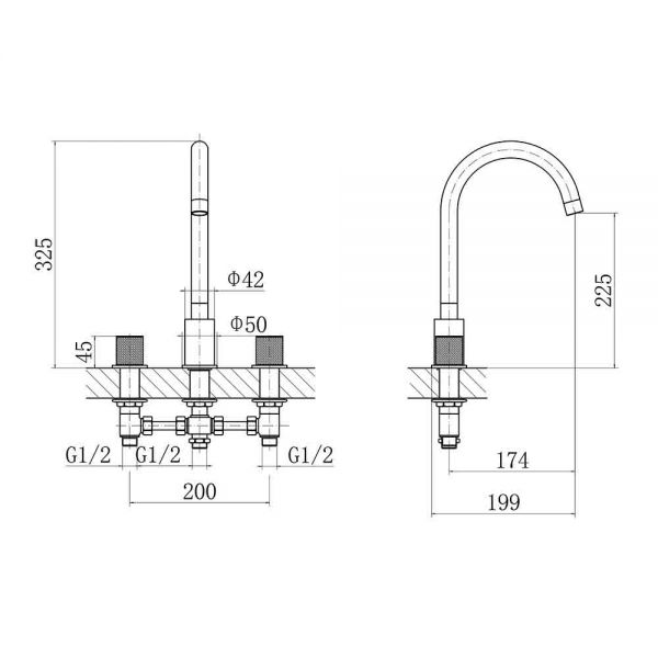 Eastbrook Prado Cylinder Chrome Deck Mounted 3 Hole Bath Filler Tap #2