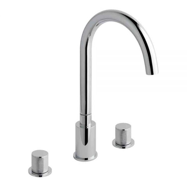 Eastbrook Prado Cylinder Chrome Deck Mounted 3 Hole Bath Filler Tap
