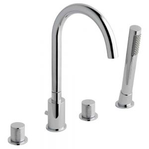 Eastbrook Prado Cylinder Chrome Deck Mounted 4 Hole Bath Shower Mixer Tap