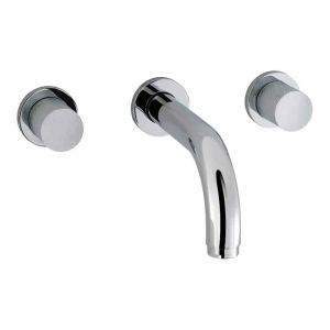 Eastbrook Prado Cylinder Chrome 3 Hole Wall Mounted Basin Mixer Tap