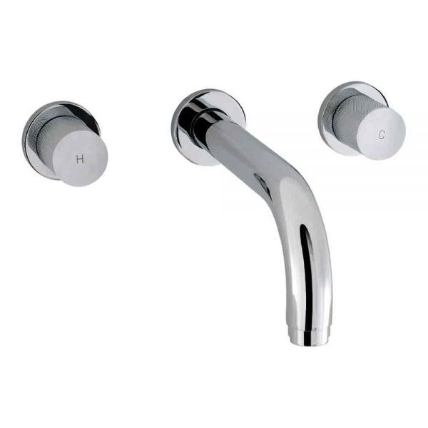 Eastbrook Prado Cylinder Chrome 3 Hole Wall Mounted Bath Filler Tap