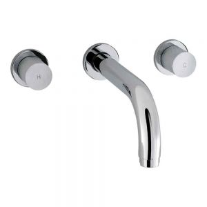Eastbrook Prado Cylinder Chrome 3 Hole Wall Mounted Bath Filler Tap