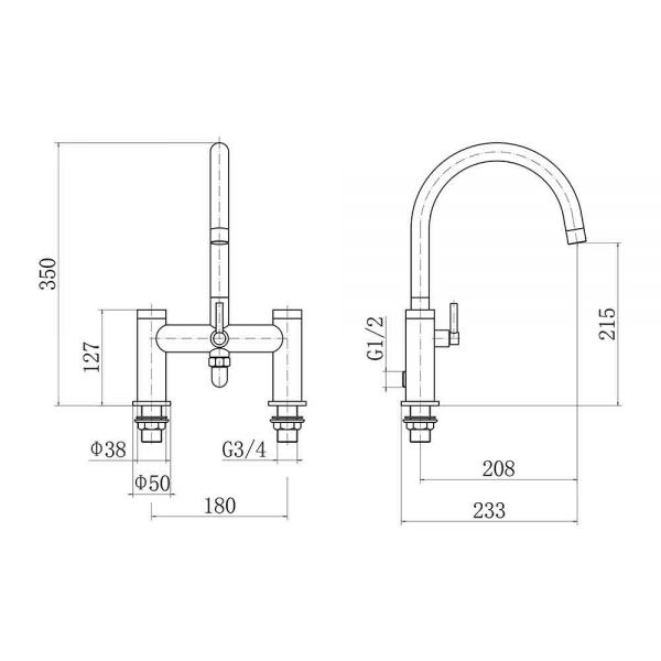 Eastbrook Prado Lever Chrome Bath Shower Mixer Tap #2