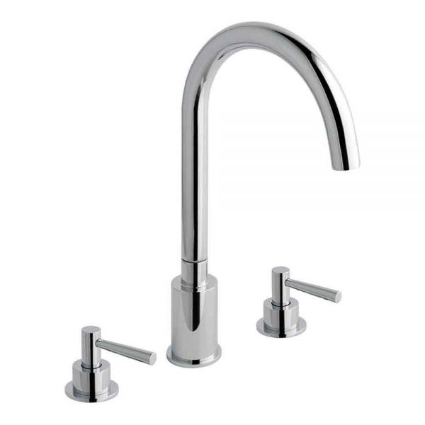 Eastbrook Prado Lever Chrome Deck Mounted 3 Hole Basin Mixer Tap