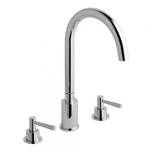 Eastbrook Prado Lever Chrome Deck Mounted 3 Hole Basin Mixer Tap