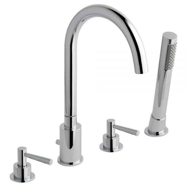 Eastbrook Prado Lever Chrome Deck Mounted 4 Hole Bath Shower Mixer Tap