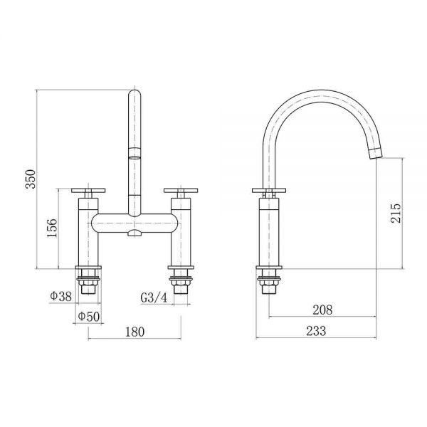 Eastbrook Prado Star Chrome Bath Filler Tap #2