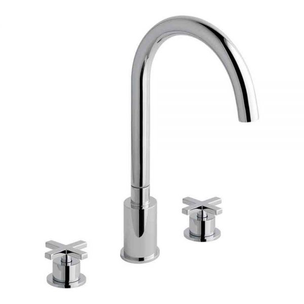 Eastbrook Prado Star Chrome Deck Mounted 3 Hole Basin Mixer Tap